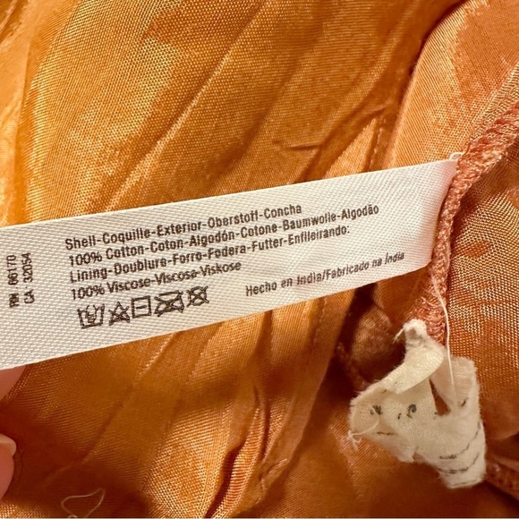 Free People One Bella Note Eyelet Mini Dress Tunic TerraCotta Clay Orange Boho - Picture 12 of 15